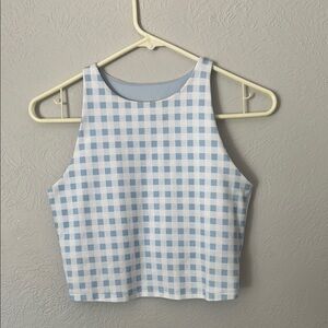 Old Navy Blue and White Gingham Bra Top